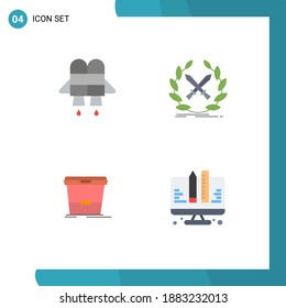 4 Kreative Symbole Moderne Zeichen und Symbole von Jet; waschen; Emblem; Schwerter; Editierbare Vektordesign-Elemente codieren
