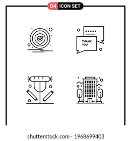 4 Kreative Symbole Moderne Zeichen und Warnzeichen; Abendessen; Sicherheit; Erntedankfest; Editierbare Vectordesign-Elemente für Lebensmittel