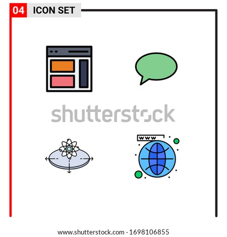 4 Creative Icons Modern Signs and Symbols of communication; business; sidebar; chating; idea Editable Vector Design Elements
