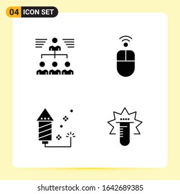 4 Creative Icons for Modern website design and responsive mobile apps. 4 Glyph Symbols Signs on White Background. 4 Icon Pack.