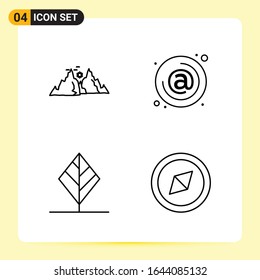 4 Creative Icons for Modern website design and responsive mobile apps. 4 Outline Symbols Signs on White Background. 4 Icon Pack.