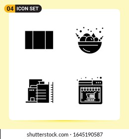 4 Creative Icons for Modern website design and responsive mobile apps. 4 Glyph Symbols Signs on White Background. 4 Icon Pack.