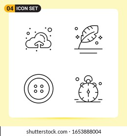 4 Creative Icons for Modern website design and responsive mobile apps. 4 Outline Symbols Signs on White Background. 4 Icon Pack.