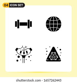 4 Creative Icons for Modern website design and responsive mobile apps. 4 Glyph Symbols Signs on White Background. 4 Icon Pack.