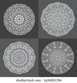 4 creative mandala design set