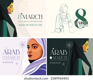 4 Creative Women's Day Designs - Celebrate International and Arab Women with Unique Colors and Ideas for Social Media and Greeting Cards - 8 march - march 8