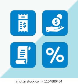 4 credit icons in vector set. money, discount and bill illustration for web and graphic design