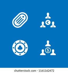 4 currency icons in vector set. clover token, money, token and euro illustration for web and graphic design