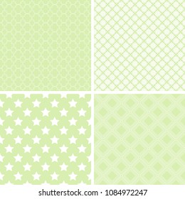 4 Cute different vector seamless patterns. Texture can be used for wallpaper, pattern fills, web page background.