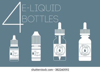 4 cute e-liquid flat stile juice bottles