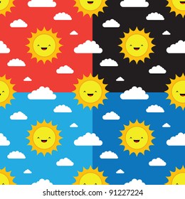 4 cute seamless patterns