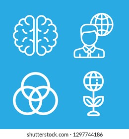 4 cyberspace icons with rgb and worldwide in this set