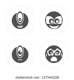 4 Cyclops, Nerd, Nerd modern icons on round shapes, vector illustration, eps10, trendy icon set.