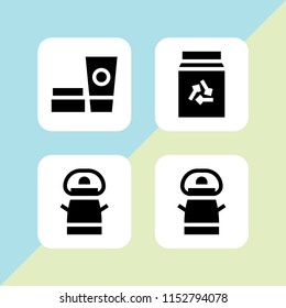 4 dairy icons in vector set. cream and milk illustration for web and graphic design