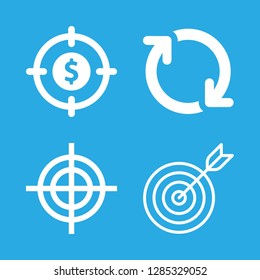 4 dart icons with target and circular arrows in this set