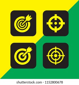 4 dart icons in vector set. target illustration for web and graphic design