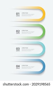 4 data infographics tab paper index template. Vector illustration abstract background. Can be used for workflow layout, business step, banner, web design.