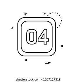 4 Date Calender icon design vector