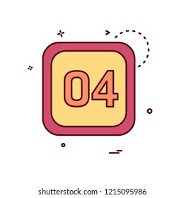 4 Date Calender icon design vector