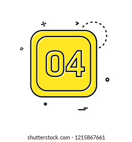 4 Date Calender icon design vector