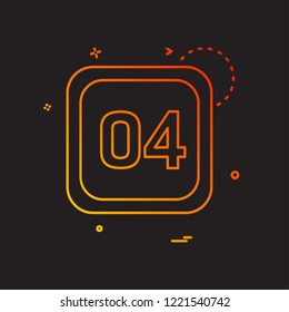 4 Date Calender icon design vector