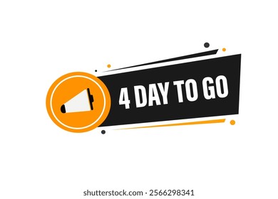 4 day to go, or to go sale countdown vector symbol, clock, time,  background, template 4 day to go, countdown, sticker, left banner, business, sale, label button
