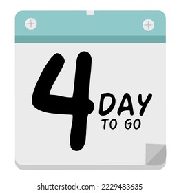 4 días para ir la ilustración vectorial de etiqueta de signo