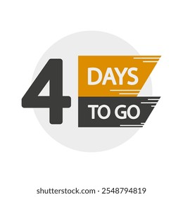 4 days countdown. Number four icon. Vector day marker. Event alert symbol.