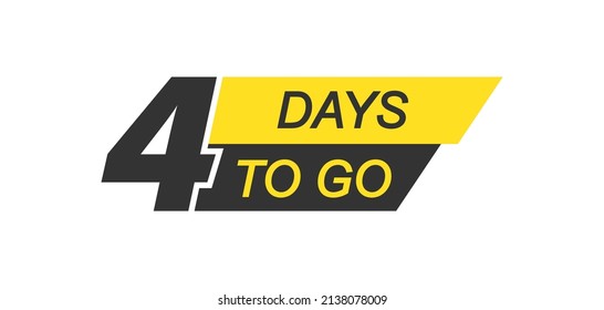 4 days to go. banner for websites and applications about the start of sales.