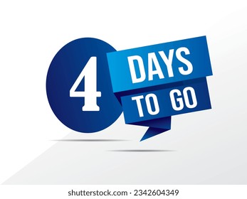 4 days to go last countdown icon. Two day go sale price offer promo deal timer, 4 day only, Countdown left days banner. count time sale. Vector illustration, number of days left badge for sale 