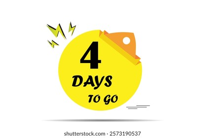 4 days to go last countdown icon. four day go sale price offer promo deal timer, days Countdown left days banner. count time sale. Vector illustration, number of days left badge for sale or promo