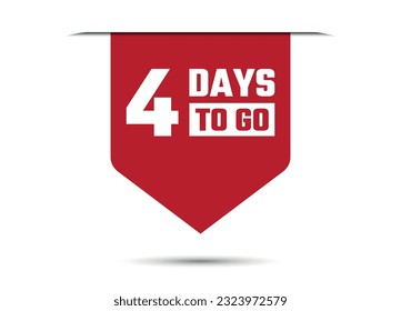 4 días para el diseño de banners rojos ilustración vectorial