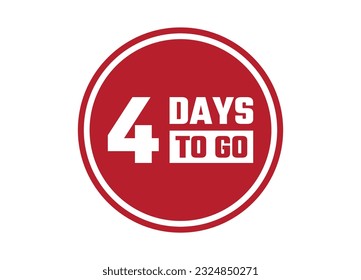 4 days to go red banner design vector illustration