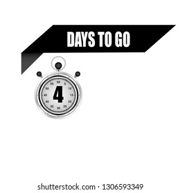 4 days to go sign.Designed for your web site design, logo, app, UI