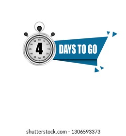 4 days to go sign.Designed for your web site design, logo, app, UI