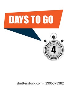 4 days to go sign.Designed for your web site design, logo, app, UI