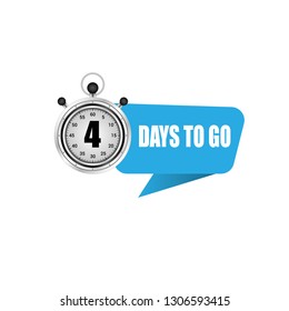 4 days to go sign.Designed for your web site design, logo, app, UI