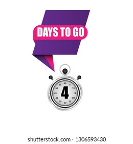 4 days to go sign.Designed for your web site design, logo, app, UI