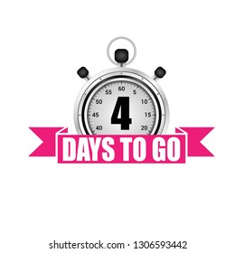 4 days to go sign.Designed for your web site design, logo, app, UI