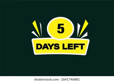 4 days left, sale countdown vector symbol, clock, time,  background, template 4 days left, countdown, sticker, left banner, business, sale, label button
