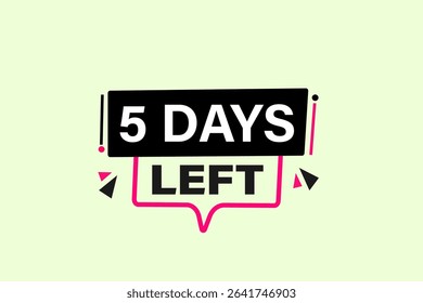 4 days left, sale countdown vector symbol, clock, time,  background, template 4 days left, countdown, sticker, left banner, business, sale, label button
