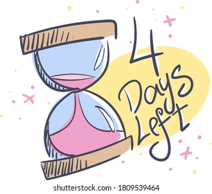 Cuenta regresiva de sandglass de 4 días
