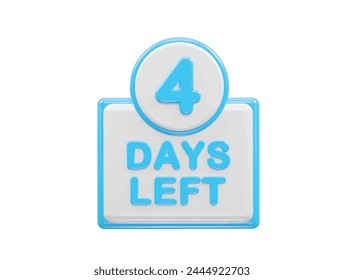 4 días a la izquierda ilustración de texto 3d renderizado