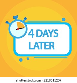 4 days letter. Special offer symbol. Discount promotion. Vector illustration. stock image. 