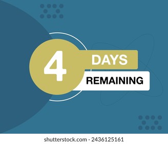 4 days remaining. Banner for events, special data and day countdown