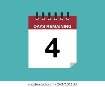 Noch 4 Tage. Verbleibende Kalendertage, Zeitzähler