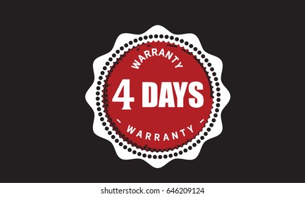 4 days warranty icon vector vintage guarantee