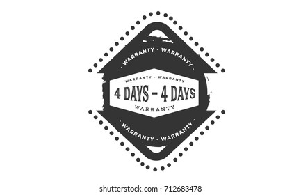4 days warranty icon vintage rubber stamp guarantee