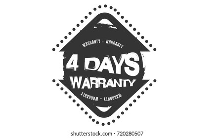4 days warranty icon vintage rubber stamp guarantee