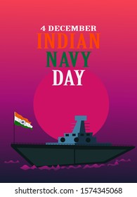 4 December Indian Navy day illustration 